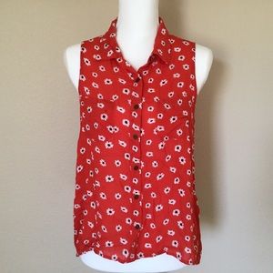 【Forever 21】Flower Dot sleeveless Shirt